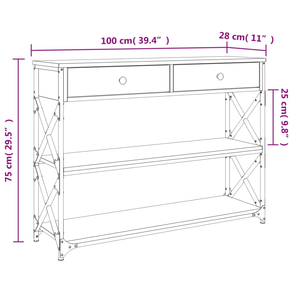 Sonoma Oak Console Table Hallway Entryway | Simpledeals