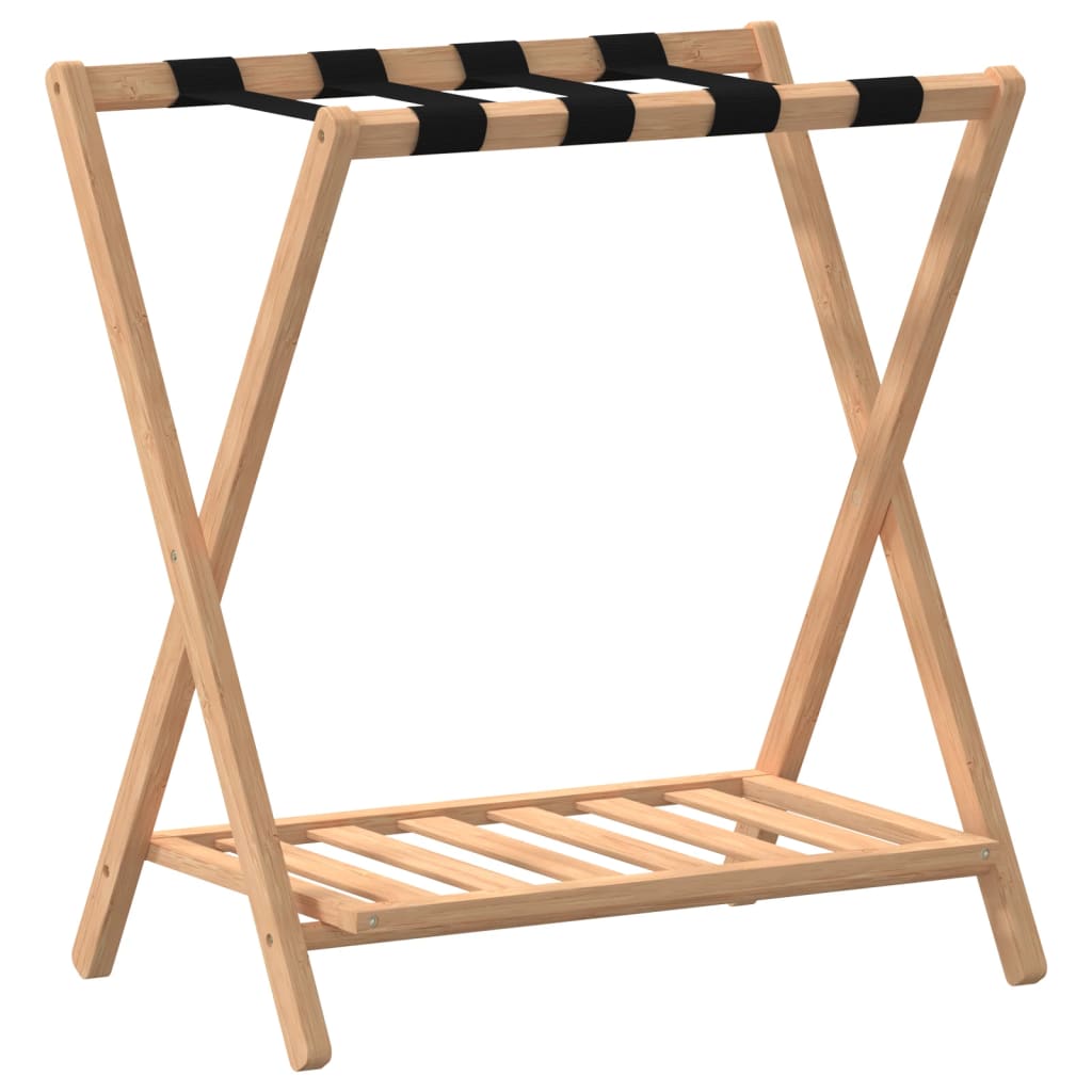 Bamboo Luggage Rack Foldable Suitcase Stand | Simpledeals