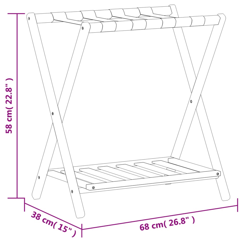 Bamboo Luggage Rack Foldable Suitcase Stand | Simpledeals