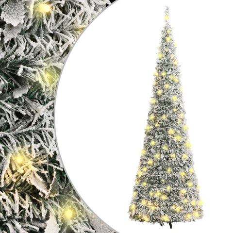 Artificial Christmas Tree Pop-up Flocked Snow 100 LEDs