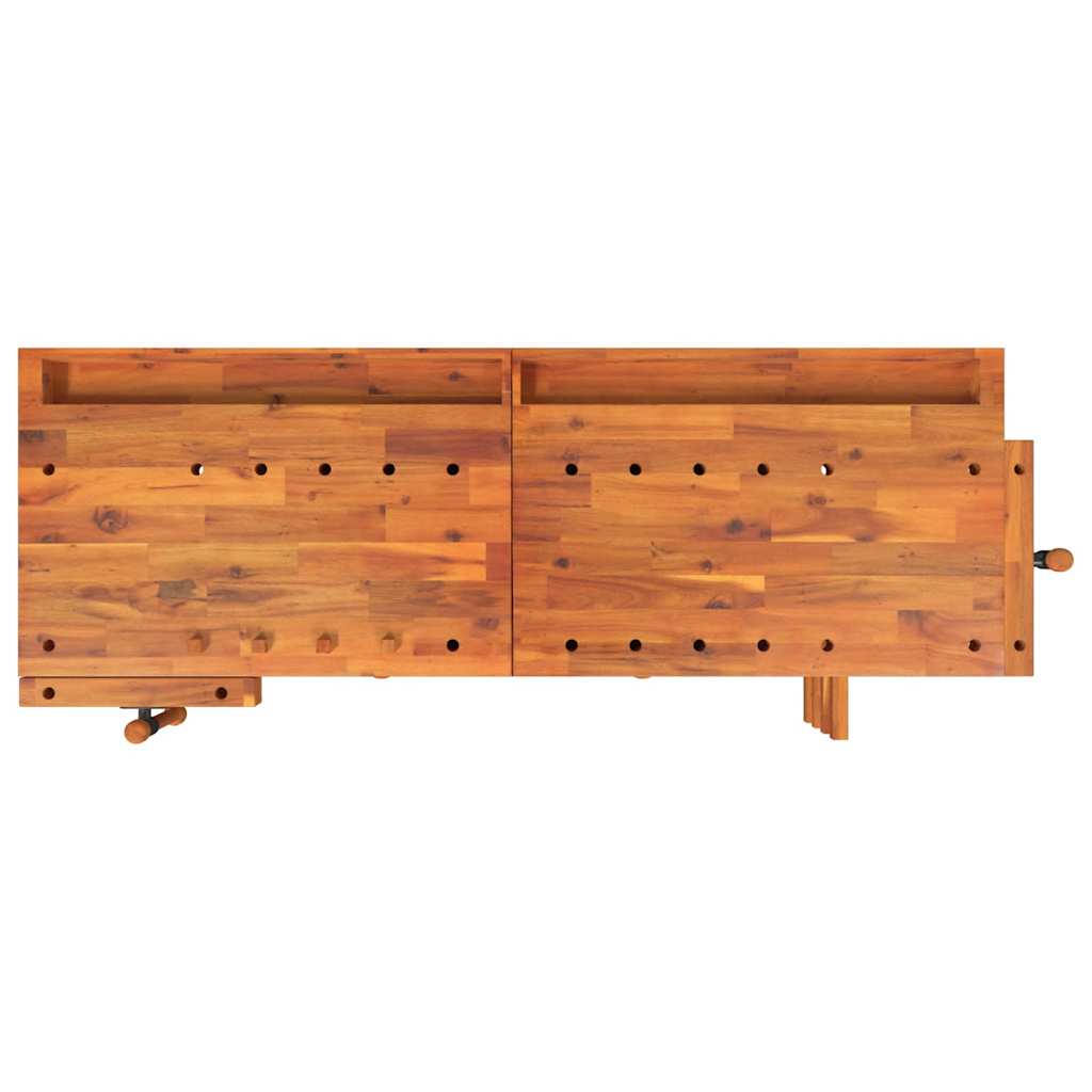 Acacia Solid Wood Workbench Drawers Vices 162cm | Simpledeals
