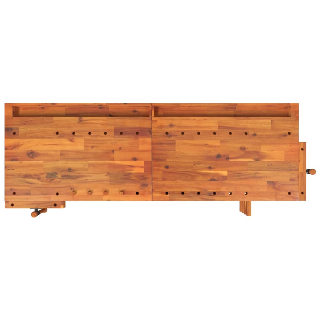Acacia Wood Workbench Drawers Vices 192cm | Simpledeals
