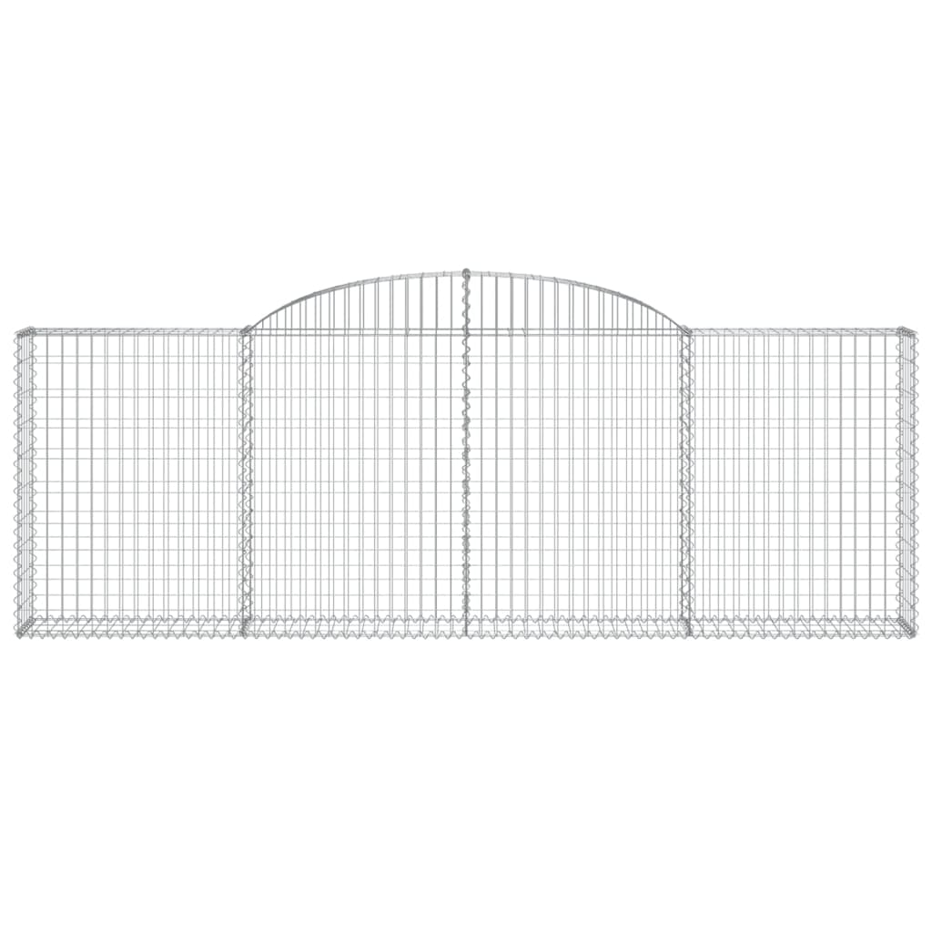 Elegance in Geometry: Set of 2 Galvanized Iron Arched Gabion Baskets