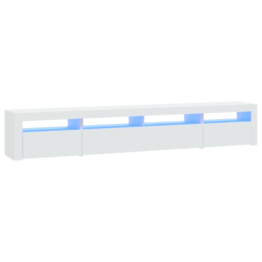240cm TV Cabinet RGB LED Lights White | Simpledeals