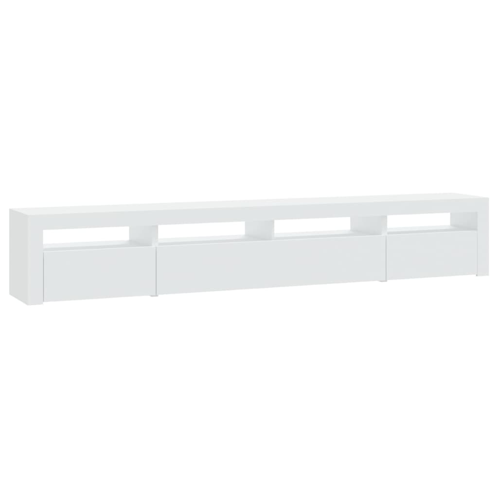 240cm TV Cabinet RGB LED Lights White | Simpledeals