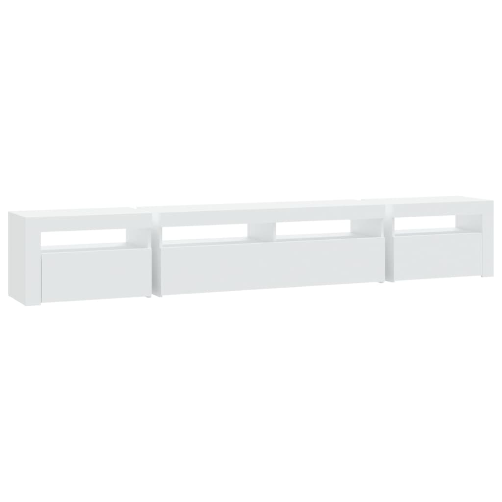 240cm TV Cabinet RGB LED Lights White | Simpledeals
