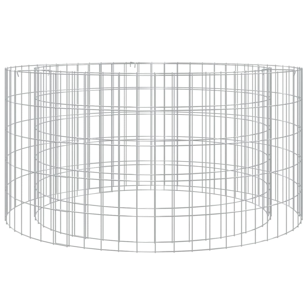 Gabion Fire Pit 100cm Galvanised Iron | Simpledeals