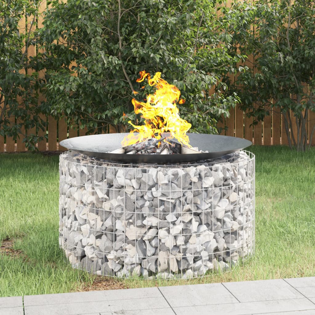 Gabion Fire Pit 100cm Galvanised Iron | Simpledeals