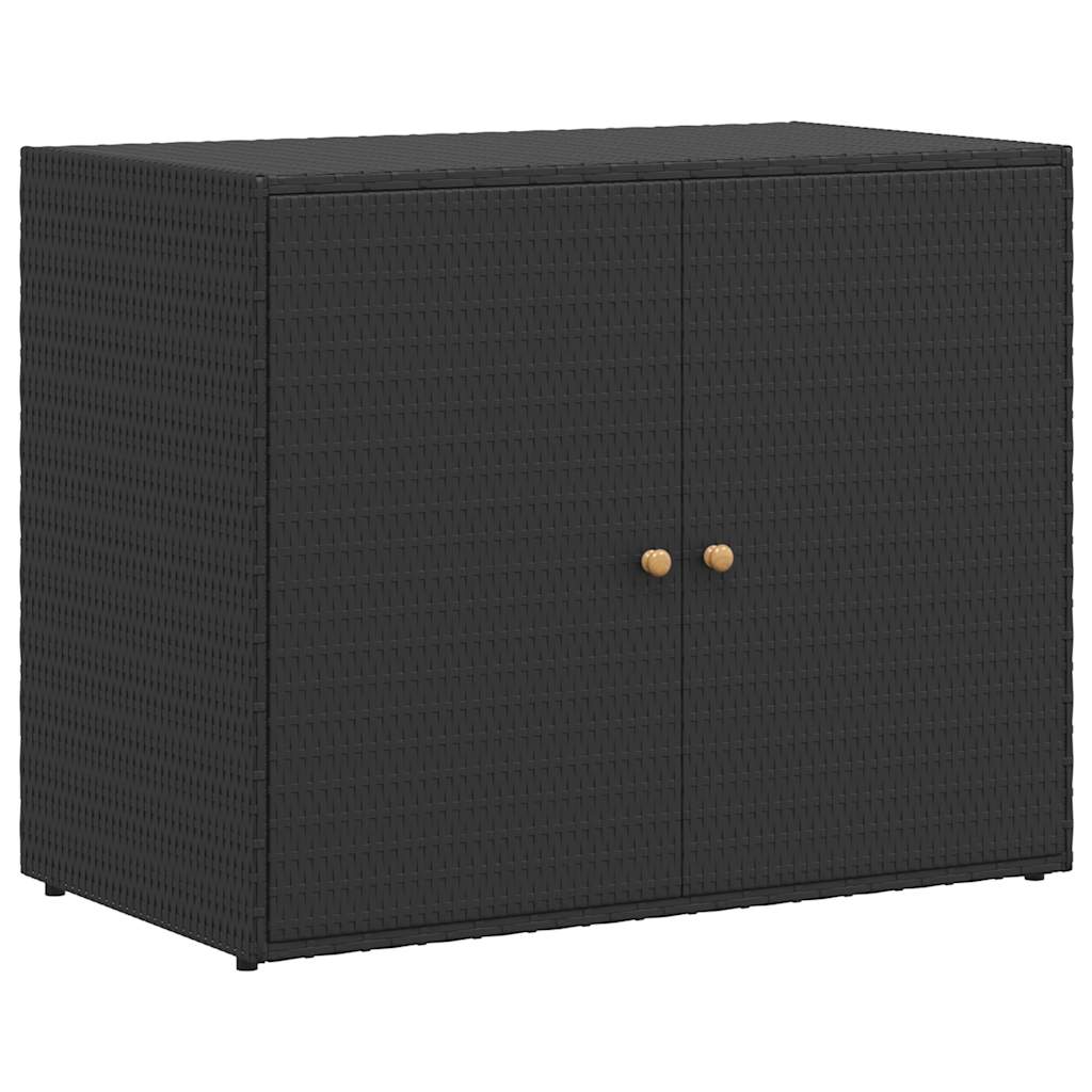 Poly Rattan Garden Storage Cabinet Black | Simpledeals