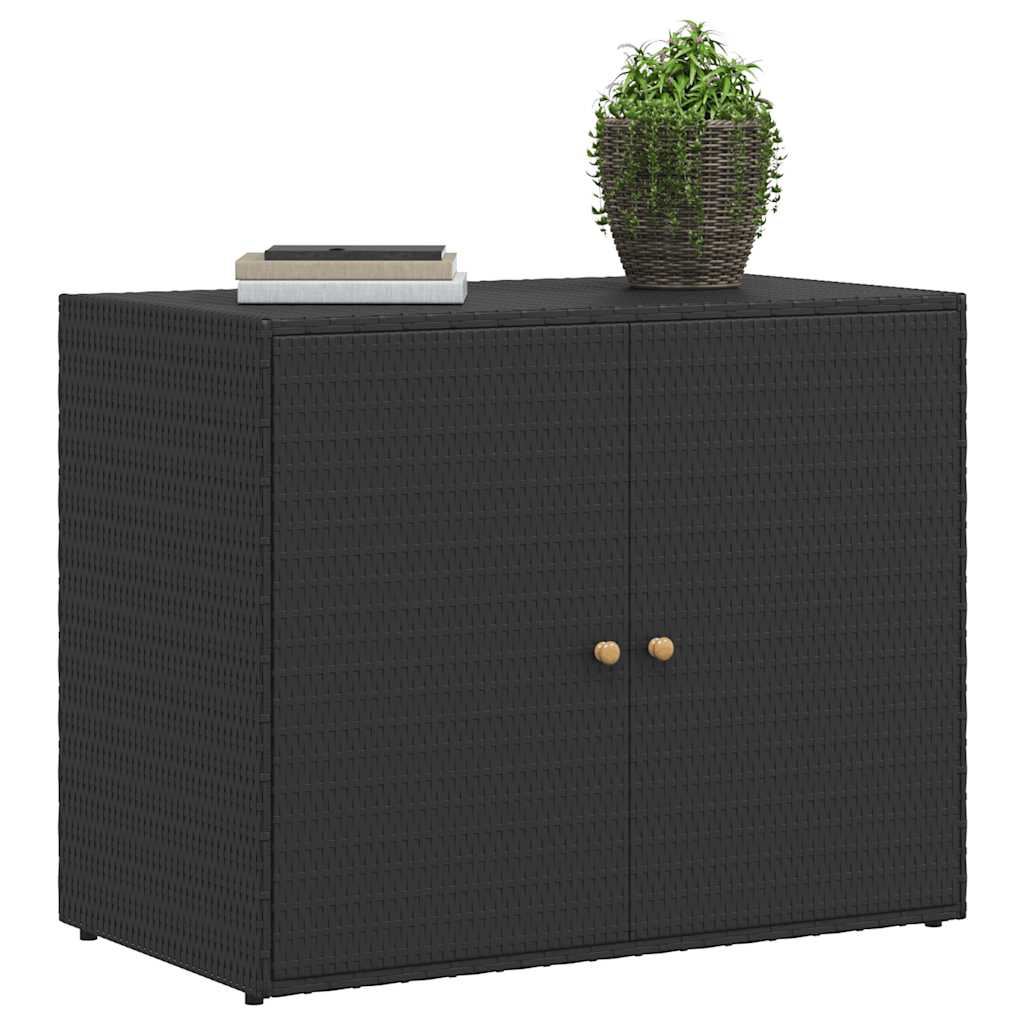 Poly Rattan Garden Storage Cabinet Black | Simpledeals