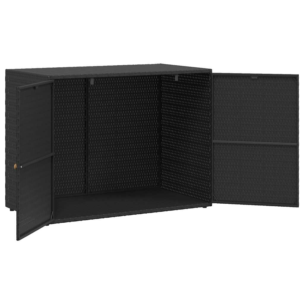 Poly Rattan Garden Storage Cabinet Black | Simpledeals