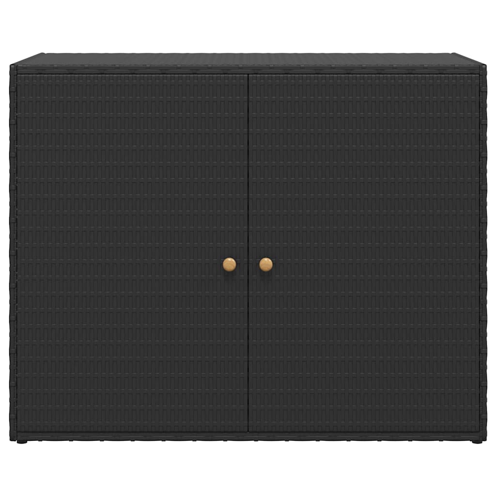 Poly Rattan Garden Storage Cabinet Black | Simpledeals