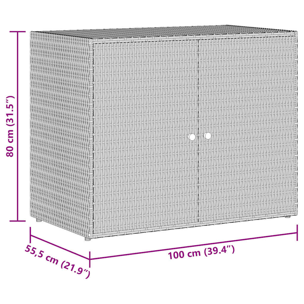 Poly Rattan Garden Storage Cabinet Black | Simpledeals