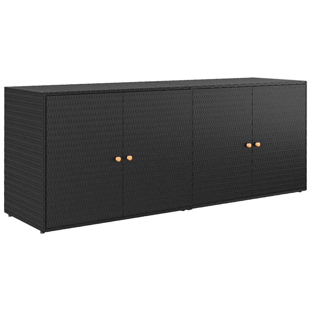Garden Storage Cabinet Poly Rattan 198cm | Simpledeals