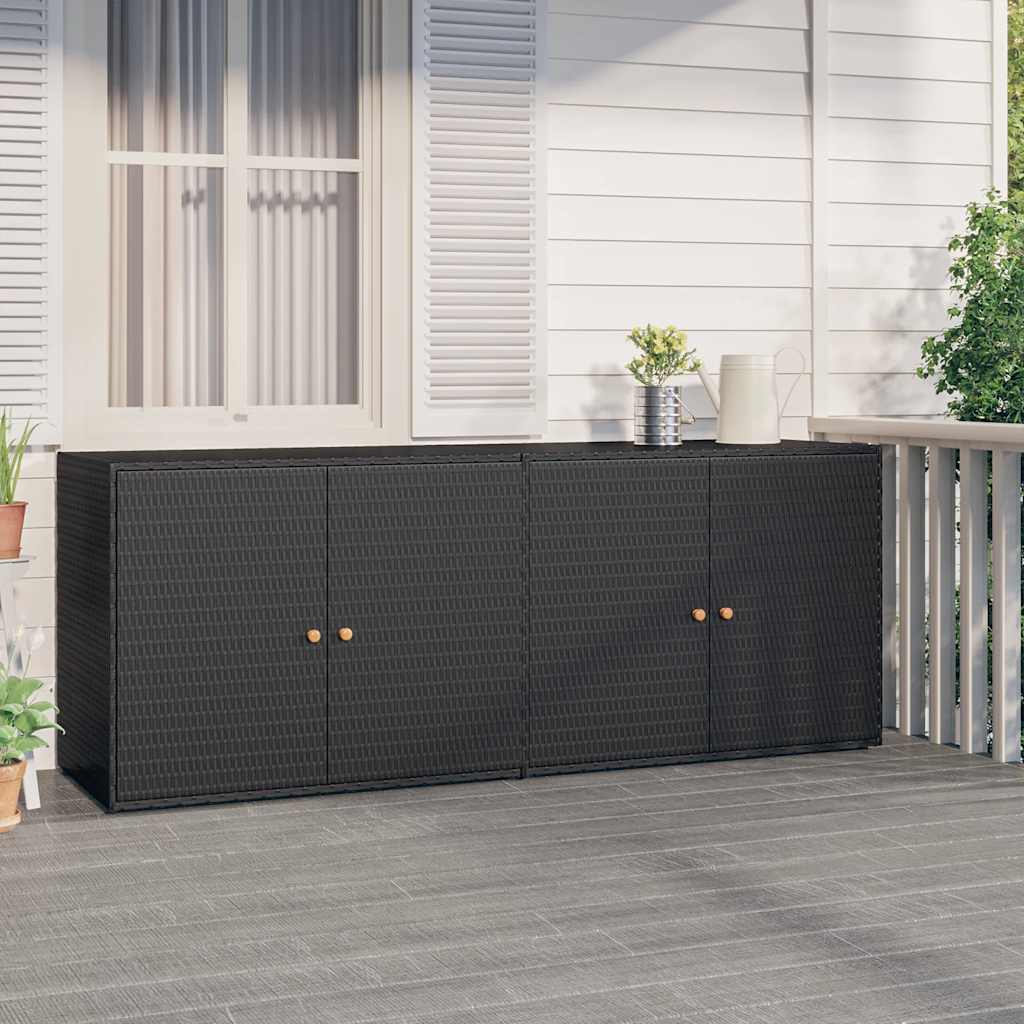 Garden Storage Cabinet Poly Rattan 198cm | Simpledeals