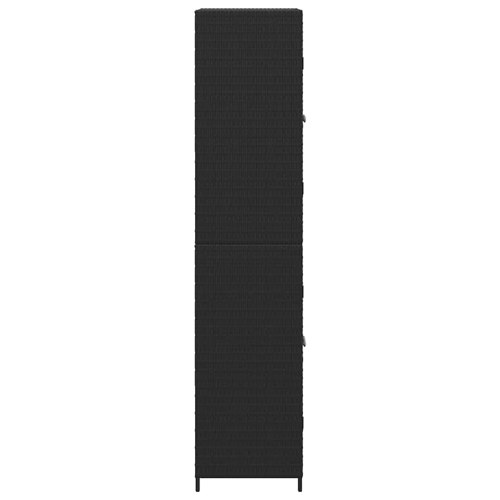 Outdoor Rattan Storage Cabinet 180cm Black | Simpledeals