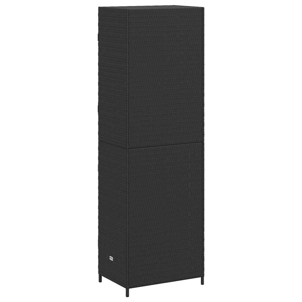Outdoor Rattan Storage Cabinet 180cm Black | Simpledeals