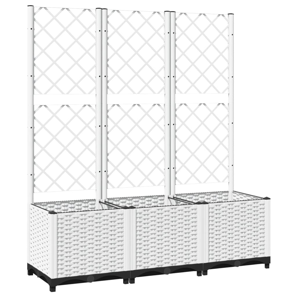 Garden Planter Trellis White 120x40x136cm | Simpledeals
