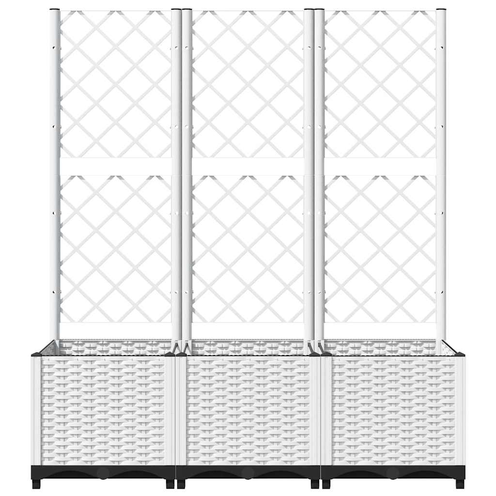 Garden Planter Trellis White 120x40x136cm | Simpledeals