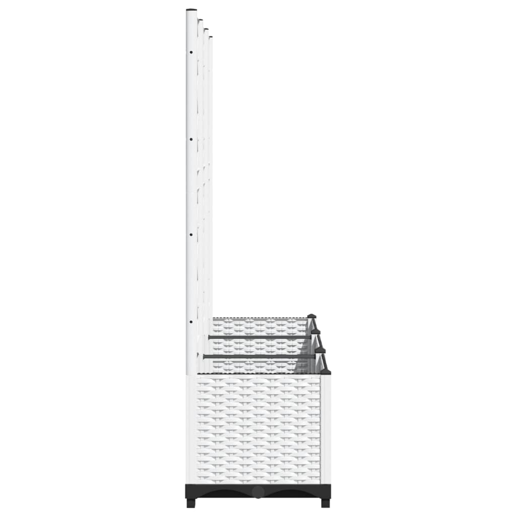 Garden Planter Trellis White 120x40x136cm | Simpledeals