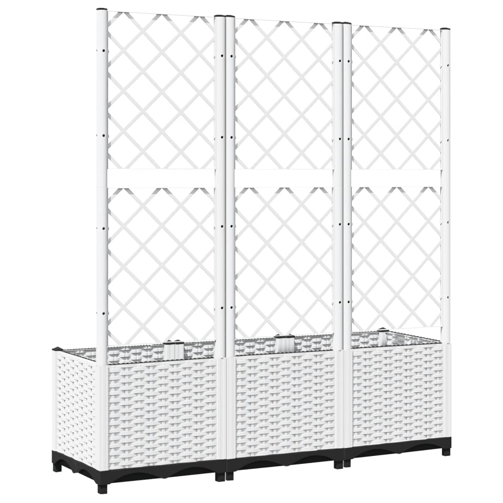 Garden Planter Trellis White 120x40x136cm | Simpledeals