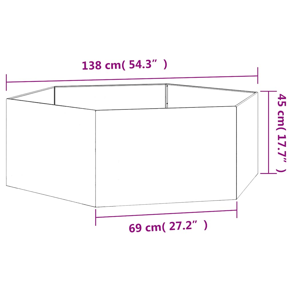 Corten Steel Garden Planter 138x120cm | Simpledeals