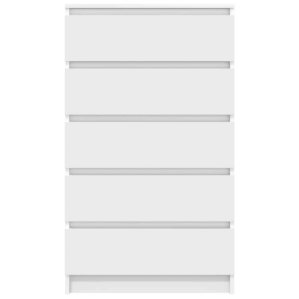 White Drawer Cabinet 5 Drawer Tallboy 103cm | Simpledeals