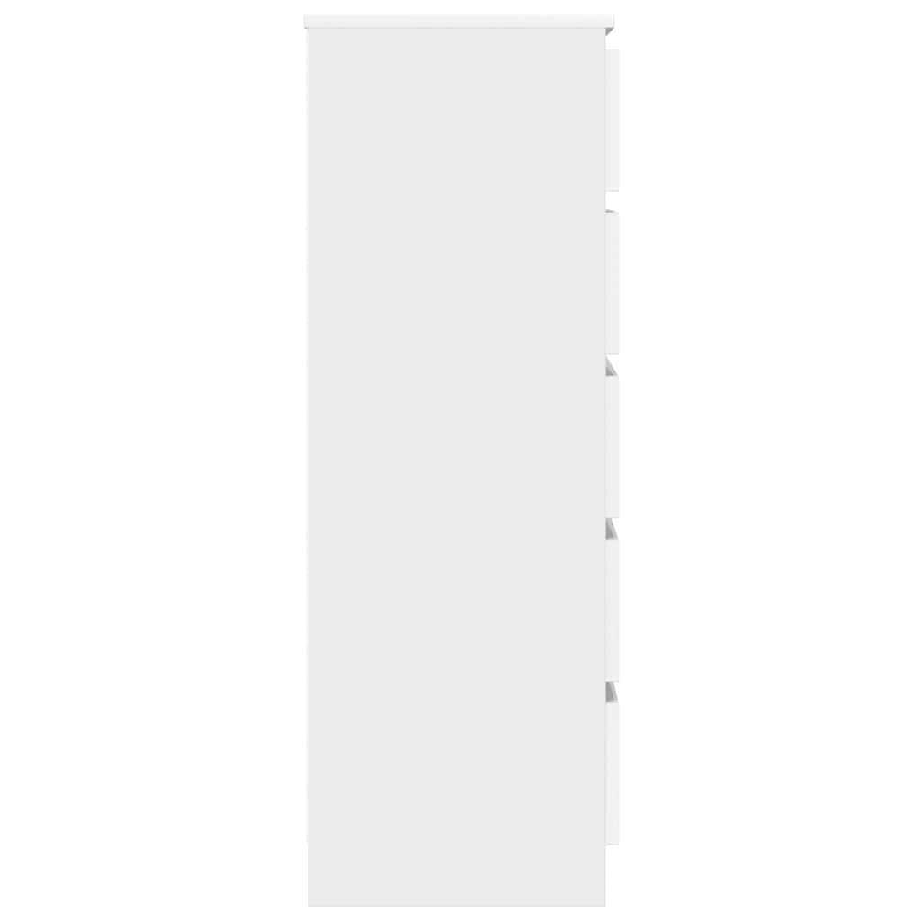 White Drawer Cabinet 5 Drawer Tallboy 103cm | Simpledeals