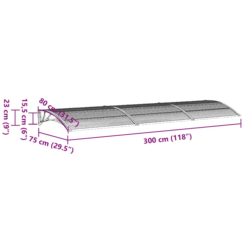 Durable Grey Black - Heavy-duty Door Canopy Polycarbonate - photo 21