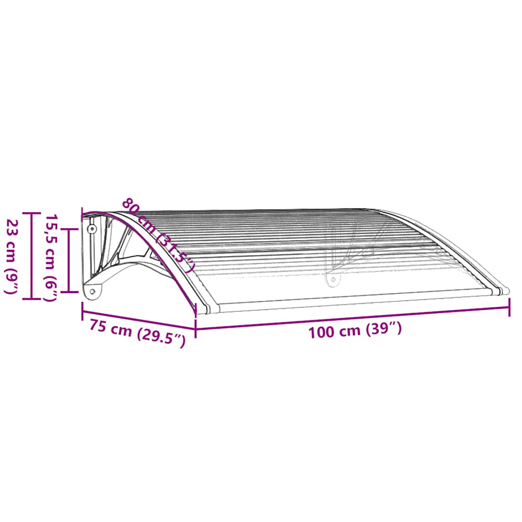 Heavy-duty Door Canopy Polycarbonate - Durable Grey Black - photo 49