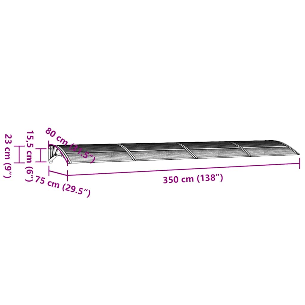 Heavy-duty Door Canopy Polycarbonate | Durable Grey Black - photo 63