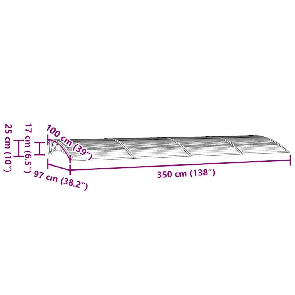 Heavy-duty Door Canopy Polycarbonate | Durable Grey Black - photo 83