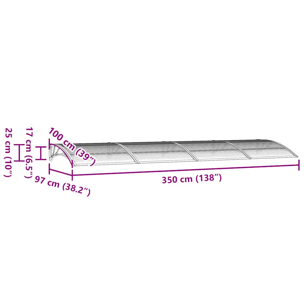Heavy-duty Door Canopy Polycarbonate with Durable Grey Black - photo 97
