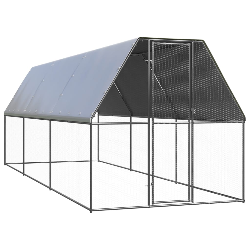 Large Chicken Coop Run Galvanised Steel 2x6x2m | Simpledeals