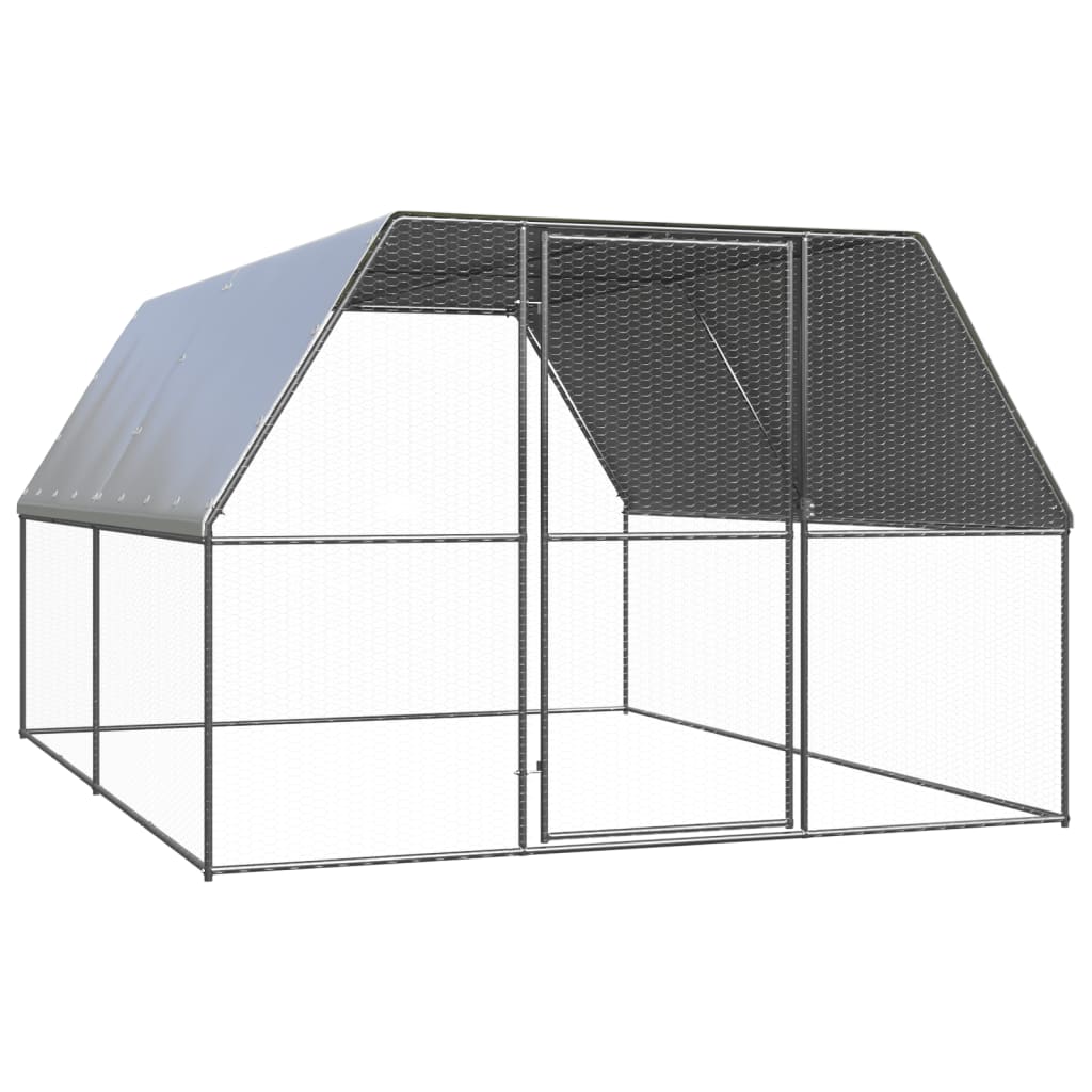 Large Chicken Coop Enclosure 3x4x2m Galvanised | Simpledeals