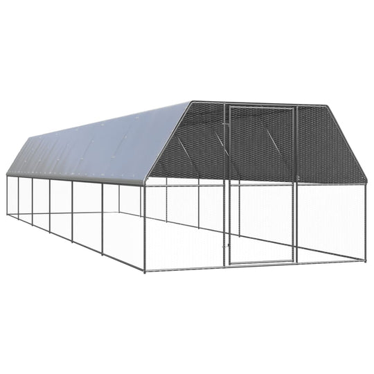 Large Chicken Coop Run 3x12m Galvanised Steel