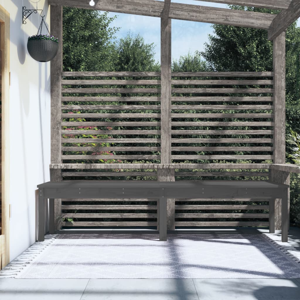 Pine Essence Duo: Grey Solid Wood 2-Seater Garden Bench