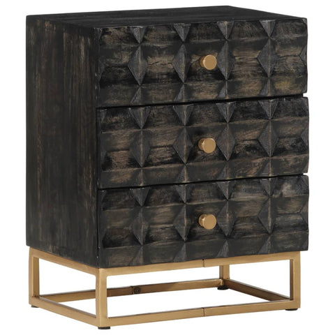 Mango Wood Black Bedside Cabinet: Compact and Stylish Storage Solution