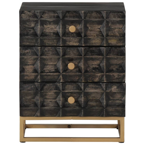 Mango Wood Black Bedside Cabinet: Compact and Stylish Storage Solution