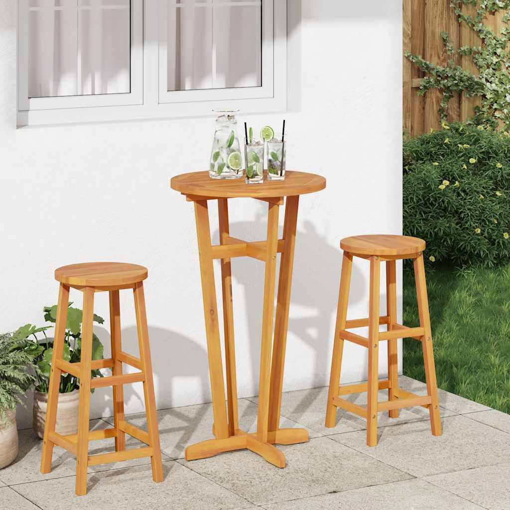 Acacia Wood Bar Table Round 60cm Outdoor | Simpledeals