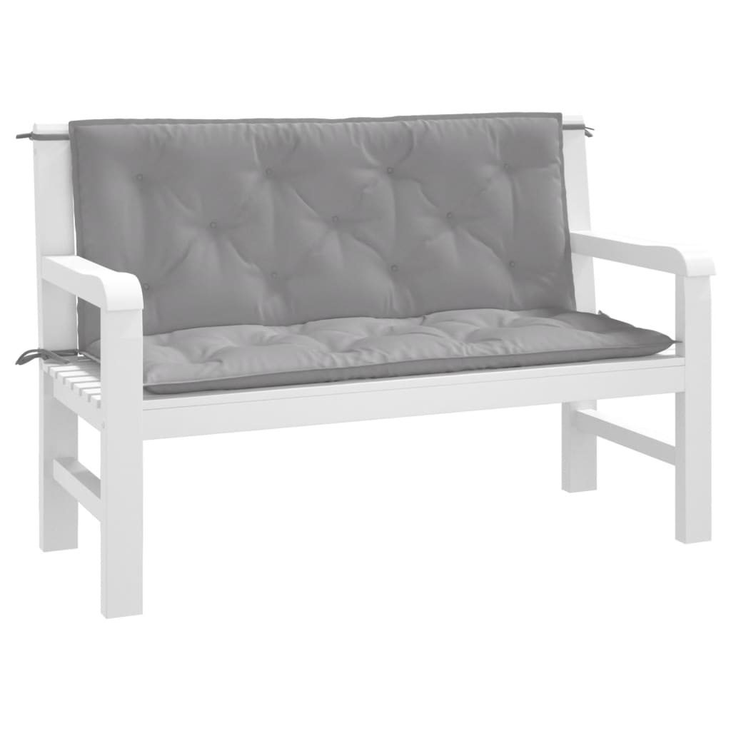 Garden Bench Cushions 2pcs Grey Oxford - Fabric | Grey colour