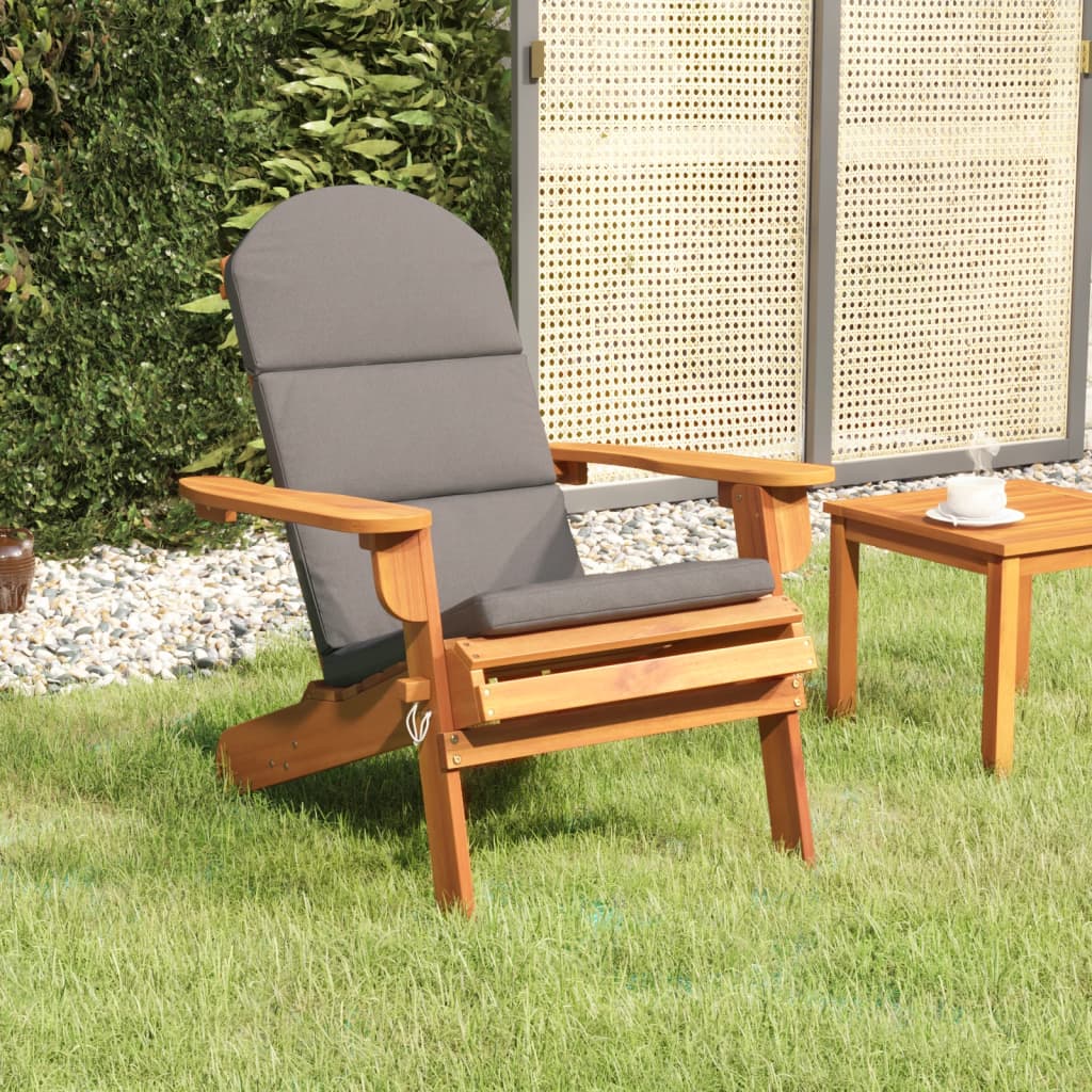 Acacia Haven: Embrace Comfort in this Solid Wood Garden Chair with Cushions