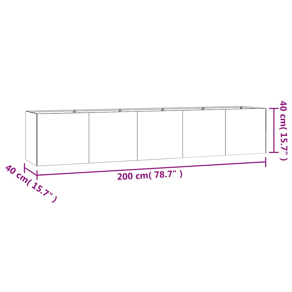 Corten Steel Raised Garden Bed 200cm | Simpledeals