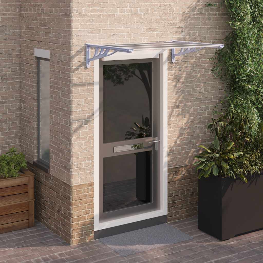 Polycarbonate Door Canopy 122x90cm Grey | Simpledeals