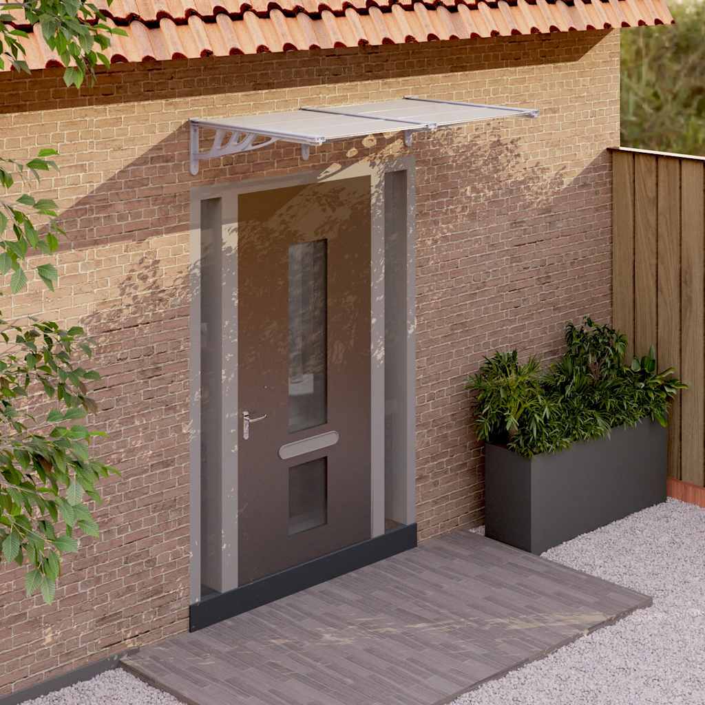 Door Canopy Polycarbonate 152x90cm Grey | Simpledeals