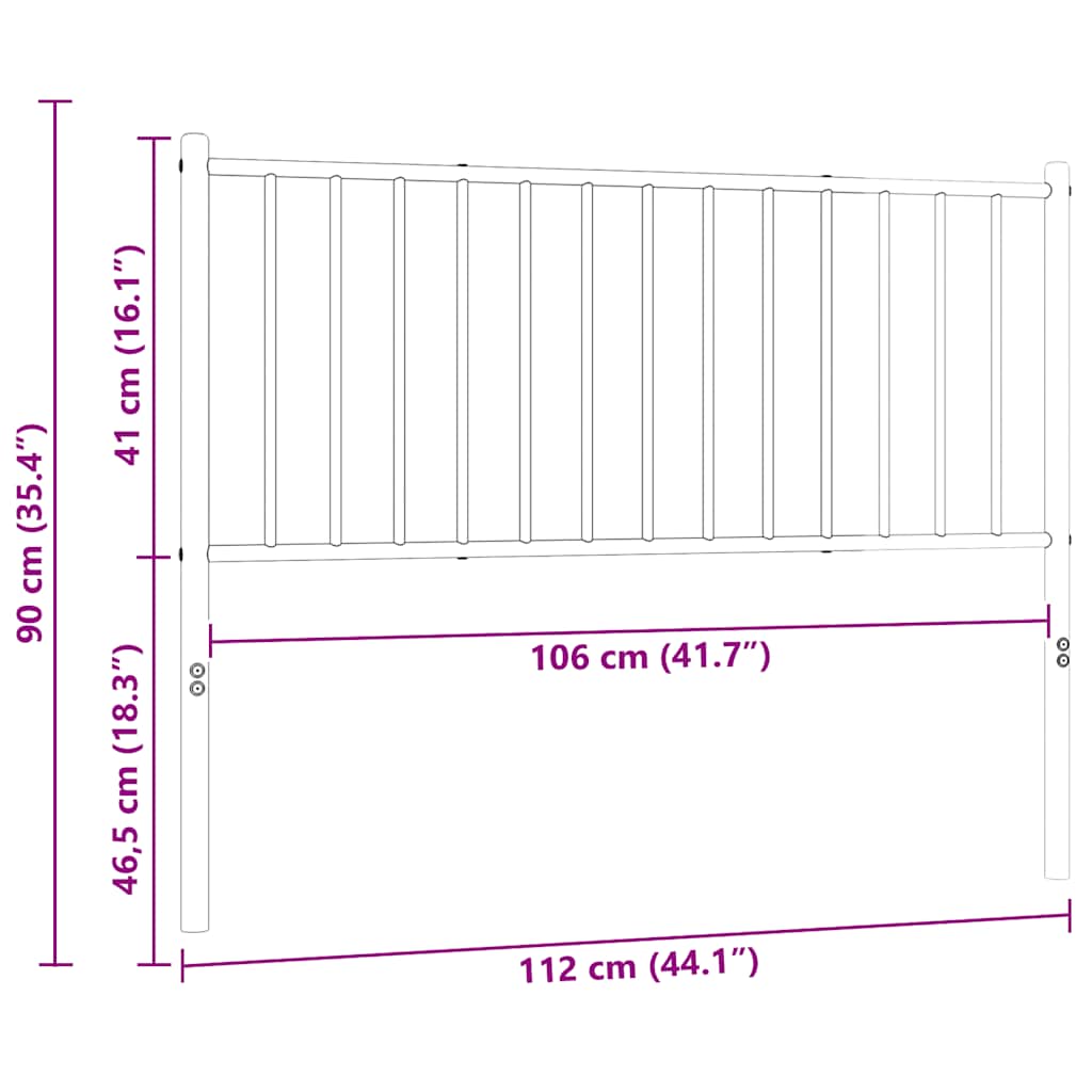 Elegant White Metal Headboard