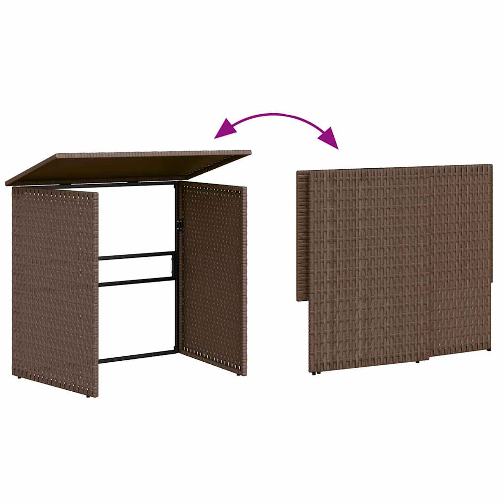 Rattan finish - Garden Sofa with Table and Cushions L-Shaped Brown Poly Rattan
