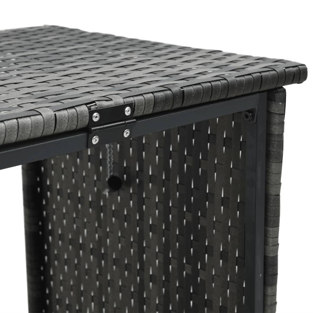 Garden Sofa with Table and Cushions L-Shaped Grey Poly Rattan | Outdoor Furniture Sets