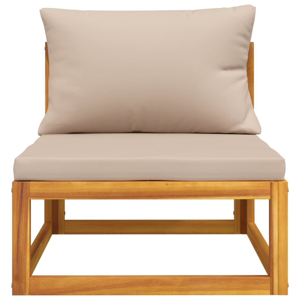 Acacia Wood 2-Piece Garden Sofa Set with Cushions