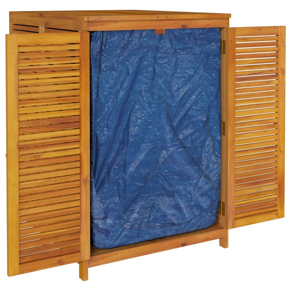 Sleek Solid Acacia Wood Garden Storage Box